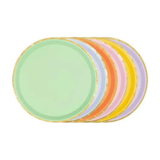 Picture of PAPER PLATES PASTEL RAINBOW 21CM - 6 PACK